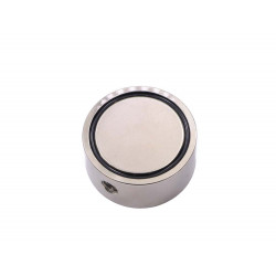 Fixador Magnético Ø58 x 28 mm com olhal na lateral para pesca magnética - 120KG